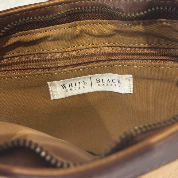 White House Black Market Raffia and Leather Shoulder Purse - Picture 6 of 6